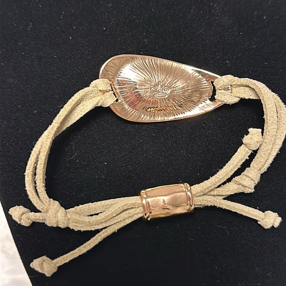 Premier Designs Faux Suede Leather Pull-tie Rose Gold Gem Bracelet - Picture 2 of 3